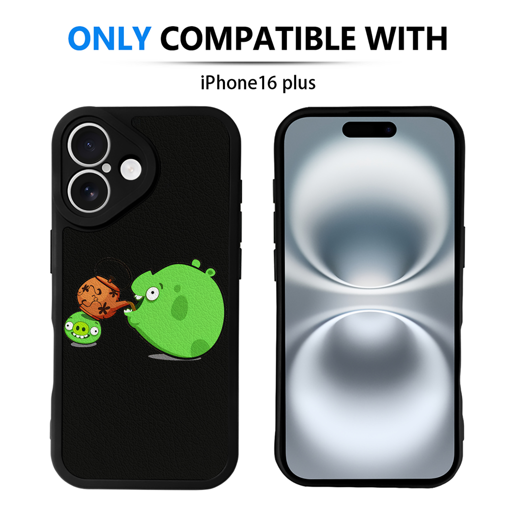 （画像用） Angry Birds アングリーバード 【iPhone 16シリーズ対応】シリコンスマホケース（レザー調） 材質：シリコン